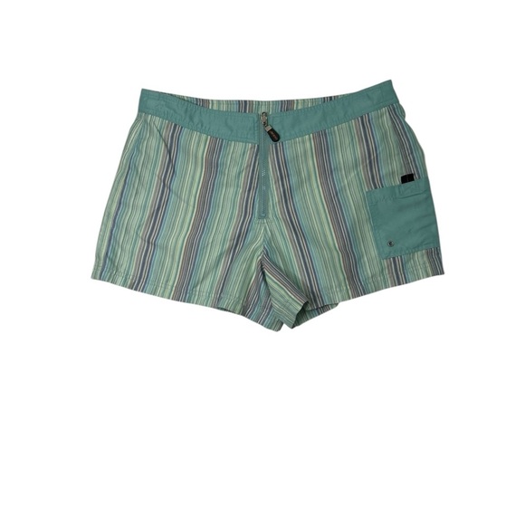 oobe Striped Teal Women's Shorts Size Medium - Picture 1 of 9